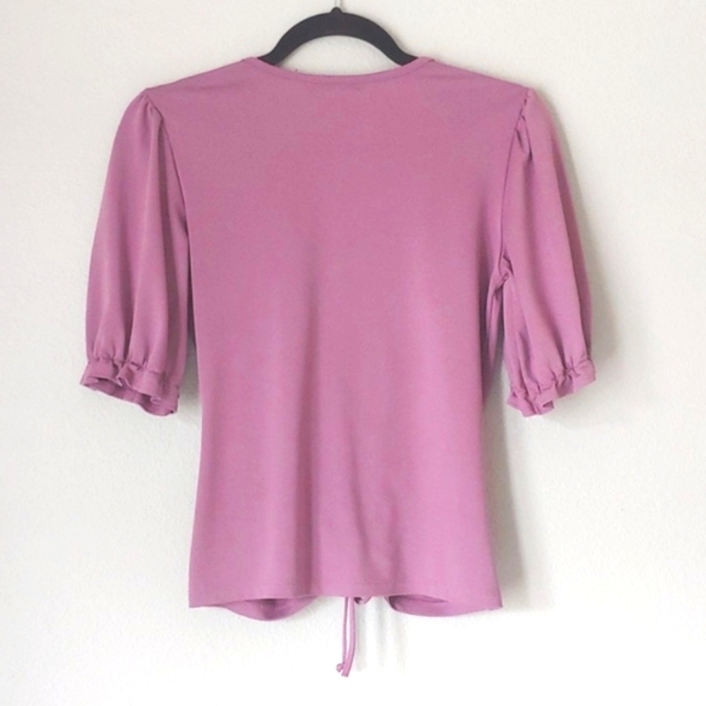 Lavender Ruched Front Blouse Top - Picture 6 of 12